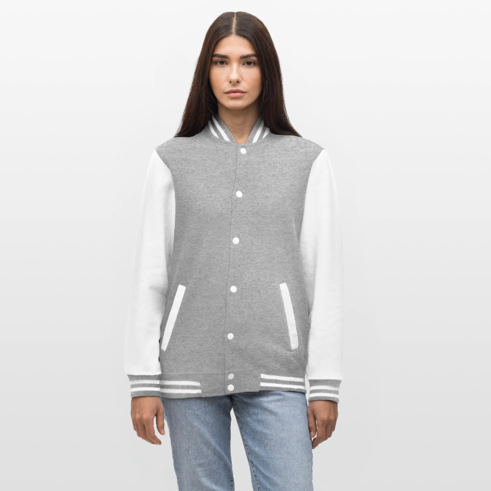 College Sweat Jacket - heather grey/white